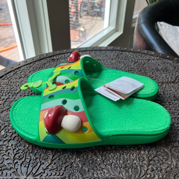 🍄CROCS ZEN GARDEN CLASSIC TERRY CLOTH SLIDES 8 10 - Picture 5 of 10